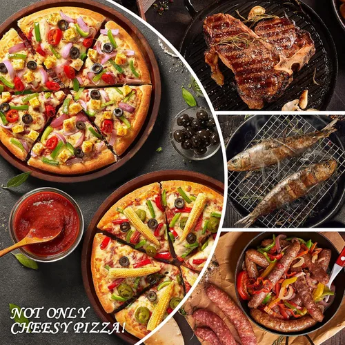 Vista 5 de Magshion Horno de pizza de 11 pulgadas para parrilla, horno de pizza superior con cáscara de pizza y piedra, máquina de pizza portátil al aire libre