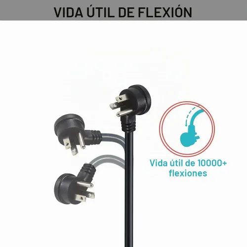 Vista 6 de Cable de alimentación universal para computadora, 6 pies/5.9 ft, NEMA 5-15P, enchufe plano a IEC 60320 C13, conector tipo ángulo izquierdo, cable