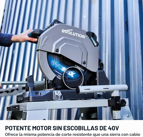 Vista 4 de Evolution S14CPS-Li - Kit de carga Sierra de corte de metal inalámbrica de 14 pulgadas Motor sin escobillas de 40 V Hoja de carburo EVOMAX