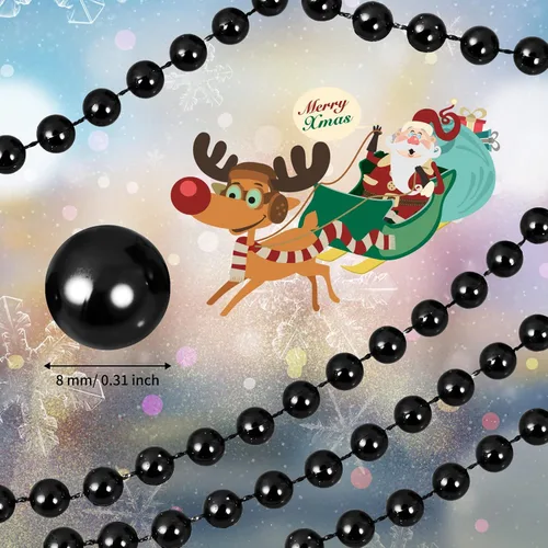 Vista 2 de Guirnalda de cuentas de Navidad de 32.8 pies, guirnalda de perlas artificiales de Navidad, guirnalda de árbol de Navidad, decoraciones de cadena