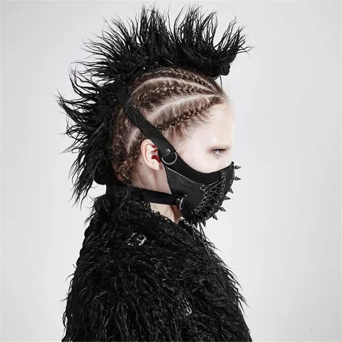 Vista 2 de PUNK RAVE - Máscara punk para hombre diseño de hip hop estilo fresco para Halloween para fiestas