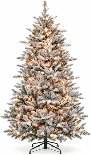 Vista 12 de GarveeLife Árbol de Navidad artificial preiluminado de 6 pies, luces de Verde Clásico - Doble