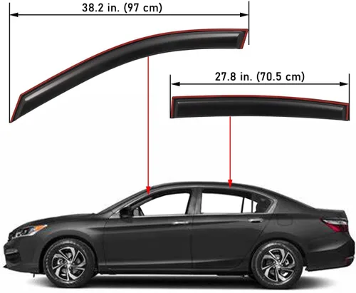 Vista 2 de Lightronic Visera de ventana de ventilación automática con clip extra duradero, compatible con Honda Accord Sedán 2013-2017, protección UV