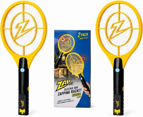 Vista 10 de Paquete de 2 raquetas eléctricas matamoscas y exterminador de mosquitos de ZAP IT! - Raqueta eléctrica exterminadora de insectos de alta potencia