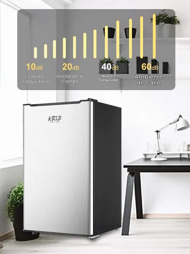 Vista 3 de Congelador vertical compacto de 3.0 pies cúbicos Mini congelador de una sola puerta Congelador Plata