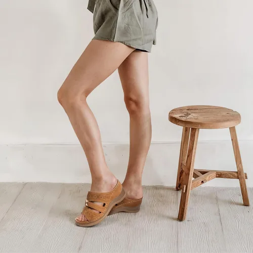 Vista 5 de SHIBEVER Sandalias de cuña para mujer sandalias de cuña con puntera abierta y cómodas de verano
