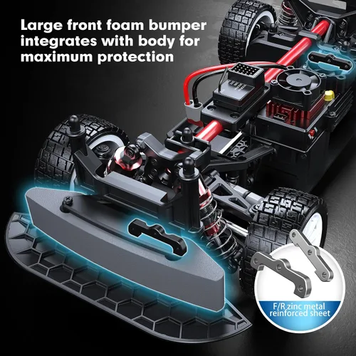 Vista 4 de MJX Hyper GO 14303 1/14 Citroen C3 Fast RC Cars para Adultos, Max 40mph RC Drift sin Escobillas con Giroscopio, 4WD RTR RC Rally de Alta Velocidad