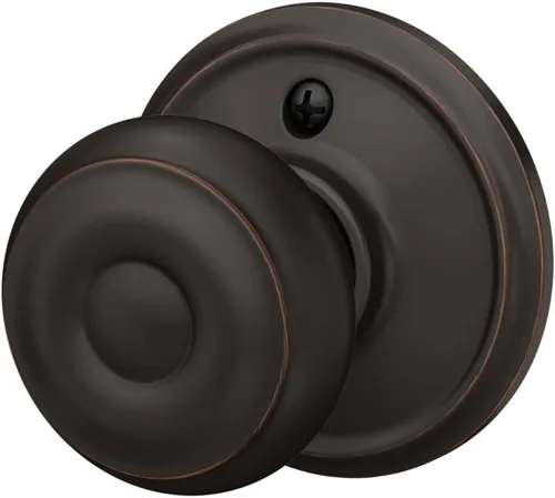 Vista 7 de SCHLAGE F10 GEO 716 Pomo de Puerta Georgiano, Cerradura de Paso para Pasillo y Armario, Bronce Envejecido (Paquete de 4)