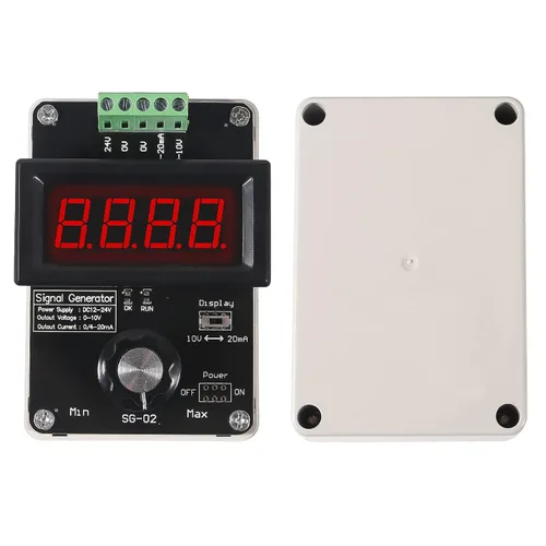 Vista 8 de Generador de señal ajustable de 4-20 mA,AITRIP DC 0-10V 0 4-20 mA Simulador analógico de voltaje de corriente para ajuste de valor, panel PLC LED