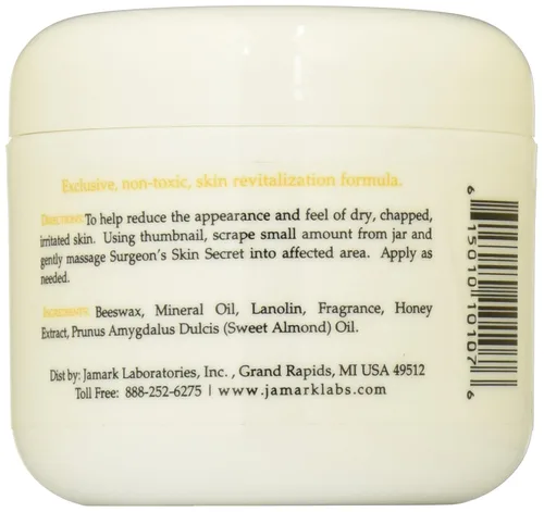 Vista 2 de Surgeon's Skin Secret Crema hidratante de cera de abejas 4oz. Tarro - Miel Almendra
