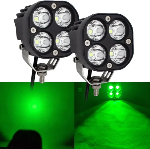 Vista 9 de Luces antiniebla LED rojas para conducción todoterreno, luces de trabajo auxiliares, 2 unidades, 40 W, 3 pulgadas, luces rojas de pesca para caza