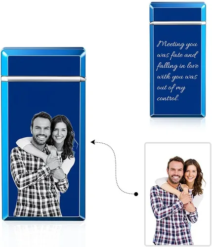 Vista 4 de Encendedor de fotos Zippo personalizado con imagen, encendedor de fotos personalizado para hombres, encendedor de puros, encendedor electrónico