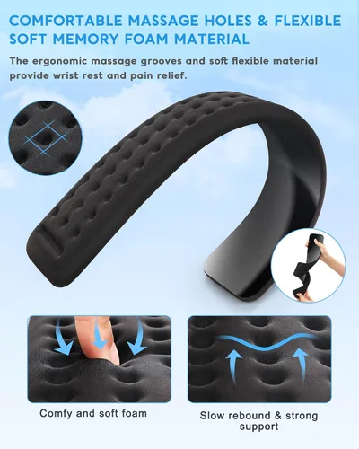 Vista 4 de Lekvey - Reposamuñecas para teclado de computadora, reposamuñecas ergonómico de espuma viscoelástica para aliviar el dolor, almohadilla