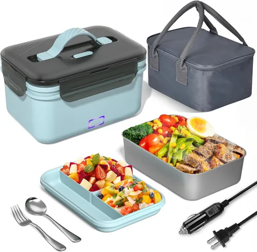 Vista 8 de Fiambrera Eléctrica Calentador de Alimentos, Nuevo Calentador de Alimentos Portátil de 100W, Lonchera Calentada para Adultos Automóvil/Hogar