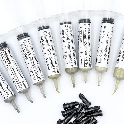 Vista 5 de TechDiamondTools Kit de 10 pasta de pulido de diamante compuesto para pulir en Estados Unidos, hecho de grano 200,000 a 400 para mármol, vidrio