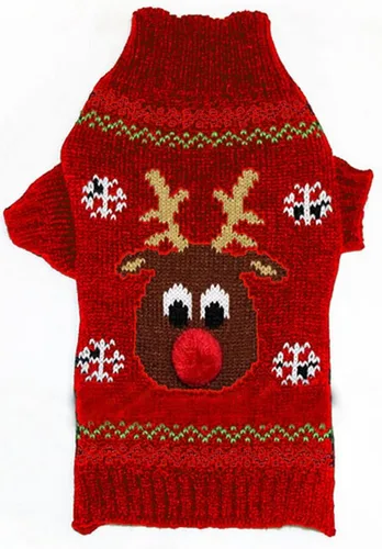 Vista 36 de Suéter de dos patas de algodón acanalado para Halloween, cuello alto a rayas alces estampado de Navidad para Teddy, Chihuahua, Shih Tzu, Yorkshire