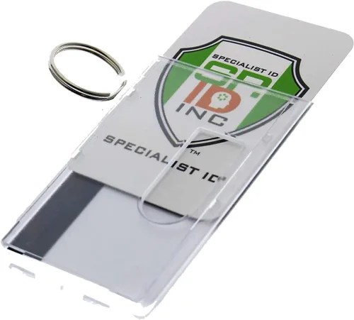 Vista 10 de Specialist ID Portatarjetas de identificación de combustible de alta resistencia – Capacidad para dos tarjetas – Llavero de plástico rígido