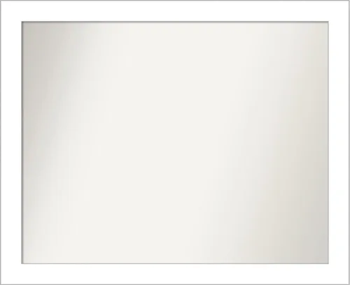 Vista 164 de Amanti Art Espejo de baño blanco para sobre el fregadero, 24 x 26 pulgadas, espejo rectangular blanco y blanco, marco de madera contemporáneo