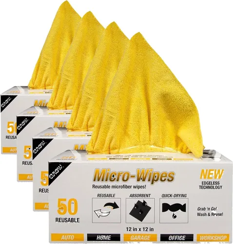 Vista 7 de Paños de limpieza y secado de microfibra de 200 GSM con caja dispensadora, reutilizables, sin rayas, sin arañazos, ultra absorbentes, sin bordes