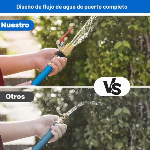 Vista 3 de FINEST+ Válvula de Cierre para Manguera de Jardín, Válvula de Cierre de Manguera de Agua de 3/4" GHT, Válvula de Bola de Manguera de Jardín de Latón