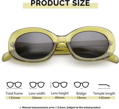Vista 2 de Oval Y2K Sunglasses for Women Polarized UV Protection Vintage Retro Gafas De Sol Lentes De Sol