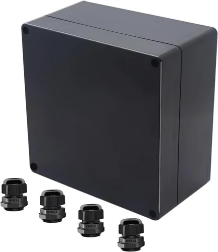 Vista 23 de Caja de Proyecto ABS Cajas Eléctricas Negras IP65 Caja Impermeable para Exteriores Caja de Conexiones Electrónicas Caja de Alimentación con Remates