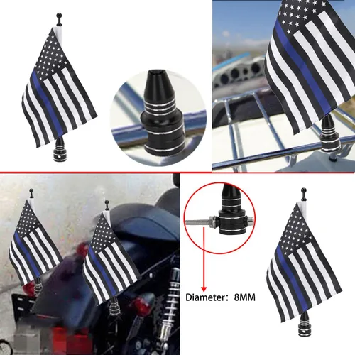 Vista 5 de Banderas de águila americana de 6 x 10 pulgadas para motocicletas, soportes de bandera y banderas, apto para Harley Honda 750 Shadow Goldwing CB VTX