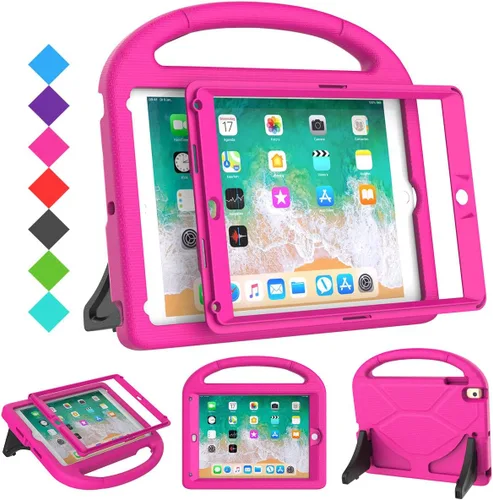 Vista 12 de SUPLIK Funda para niños para iPad 5ª/6ª Generación (9.7 pulgadas, 2017/2018), iPad Air 2/1 & Pro 9.7 con protector de pantalla, cubierta protectora