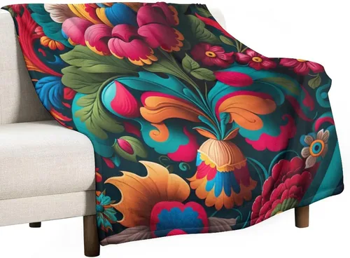 Vista 28 de Manta decorativa de flores beige, blanco crema, blanco, azul, gris, flores anchas, manta suave de 30 x 40 pulgadas, manta de franela para sofá