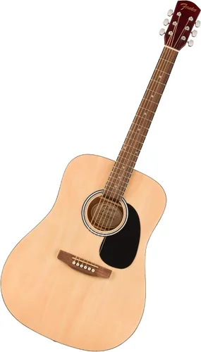 Vista 7 de Fender FA-25 Dreadnought, diapasón de nogal, golpeador negro, negro