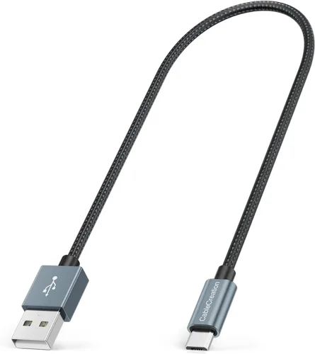 Vista 13 de CableCreation Cable micro USB corto, USB a micro USB 24 AWG cable de carga rápida triple blindado, compatible con PS5/PS4, Raspberry Pi Zero, Negro