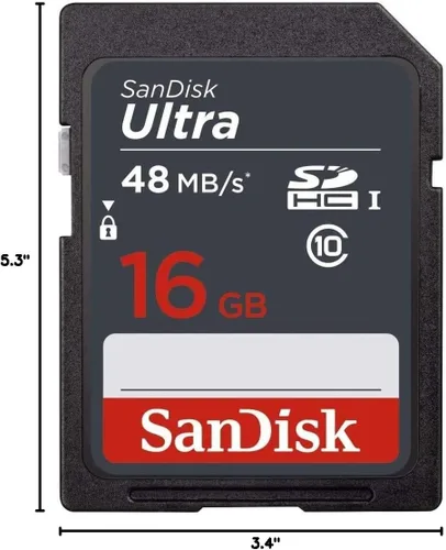 Vista 5 de Paquete de 5 tarjetas flash SanDisk Ultra de 16 GB SD SDHC UHS-I Clase 10 Velocidad de lectura de hasta 48 MB/s 320X SDSDUNB-016G-GN3IN Lote al por