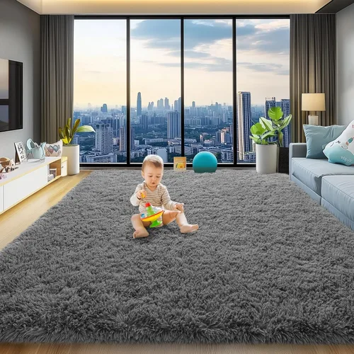 Vista 59 de qulint Alfombra negra para dormitorio, alfombra de área pequeña de 2 x 3 pies para habitación de niños, alfombra suave y mullida para sala de estar