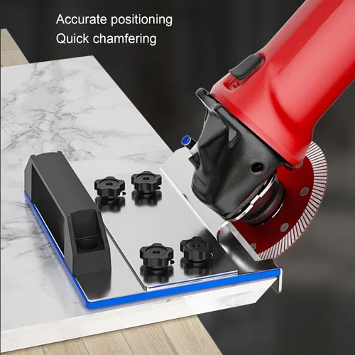 Vista 4 de Herramienta de biselado de azulejos para corte en ángulo de 45 grados, acero inoxidable y plástico, compatibilidad universal con amoladora angular