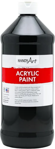 Vista 44 de Handy Art Pintura acrílica, juego de 12 colores, botellas de 16 onzas, acrílico líquido para estudiantes semibrillante, consistencia de flujo