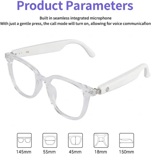 Vista 3 de Lentes inteligentes para mujeres y hombres, gafas Bluetooth de oreja abierta con lentes fotocromáticas, control táctil, asistente de voz y audio