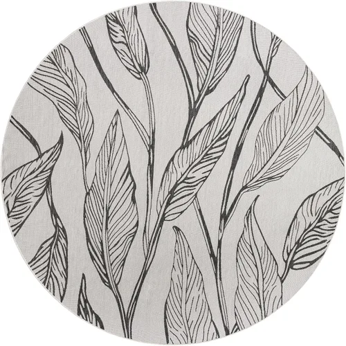 Vista 13 de Unique Loom Outdoor Botanical Collection Alfombra de área - Hoja (1.6 m x 2.4 m Rectangular, Carbón Marfil)
