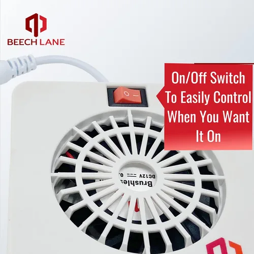 Vista 7 de Beech Lane Ventilador de refrigerador RV de 12 V, conexión por cable que proporciona energía constante, sin baterías, más salida de aire que