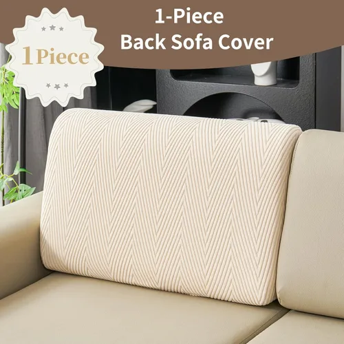 Vista 3 de Fundas de cojín para sofá seccional, fundas de sofá elásticas resistentes al desgaste para sofá universal, protector de cojín elástico lavable, Beige