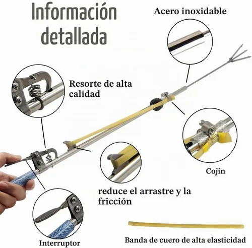 Vista 4 de SUFFUSE Arpón ligero resistente a la corrosión, pesca con lanza, equipo de arpón para cangrejos, arpón especialmente diseñado para pesca de peces