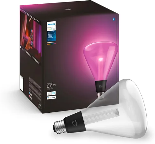 Vista 9 de Philips Hue Bombilla LED de filamento inteligente G40 de 60 W - Luz ambiente blanca de cálido a frío - 1 paquete - 550 lm - E26 - Interior - Control