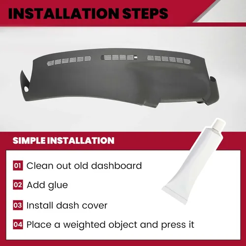 Vista 7 de HECASA Cubierta moldeada para tablero de salpicadero, color gris oscuro, compatible con Chevrolet Silverado GMC Sierra 1999-2007