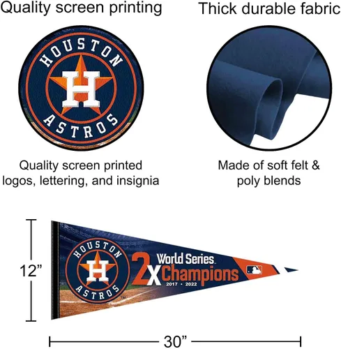 Vista 2 de WinCraft Banderín de los Houston Astros 2 Time Champions