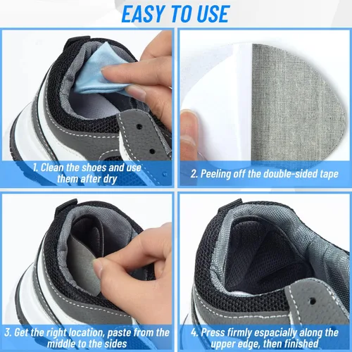 Vista 3 de Insertos para Talón de Zapatos, 16 Piezas de Almohadillas de Cojín para Talón de Malla Autoadhesivas para la Parte Posterior del Talón, Insertos