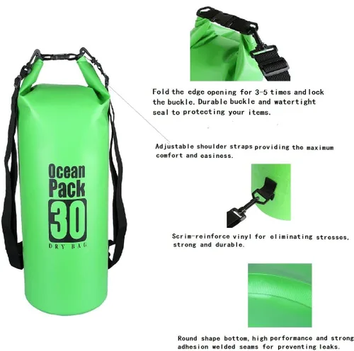 Vista 4 de Sportmusies Bolsa seca impermeable – Saco de compresión seca enrollable mantiene el equipo seco para kayak, playa, rafting, canotaje, senderismo
