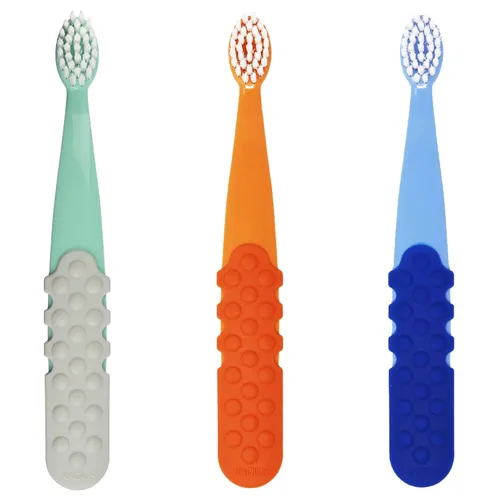 Vista 16 de RADIUS Totz Plus Brush - Cepillo de dientes para niños, sedoso, suave, sin BPA, aceptado por la ADA, diseñado para dientes delicados y encías