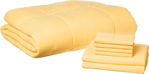 Vista 129 de Sweet Home Collection Juego de edredón de 7 piezas de color sólido para todas las estaciones, manta alternativa de plumón suave y lujosas sábanas