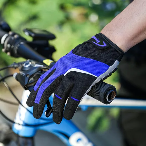 Vista 8 de KynciLOR Guantes de ciclismo para mujer y hombre, guantes de ciclismo con dedos para pantalla táctil y almohadillas de palma con silicona