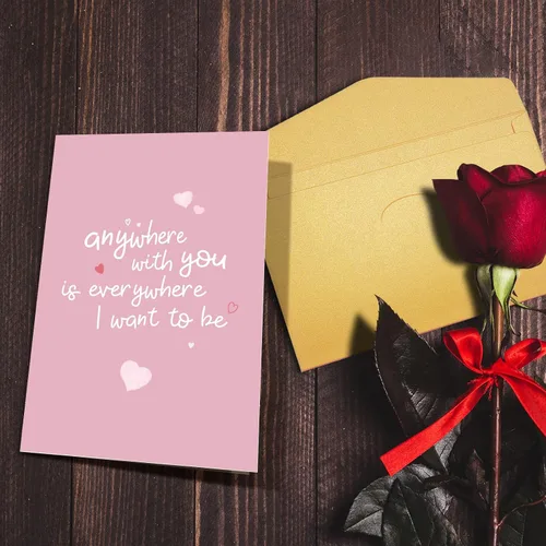 Vista 5 de Nchigedy Dulce tarjeta del día de San Valentín para marido y esposa, tarjeta de aniversario para él y ella, tarjeta de amor romántica para prometido