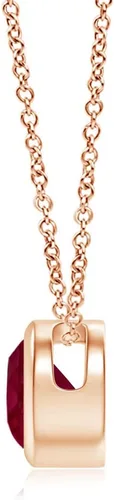 Vista 8 de ANGARA - Collar con colgante solitario de rubí natural con diamante en oro macizo de 14 quilates, platino para mujeres y niñas con cadena de 18